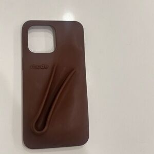 RHODE Chocolate Brown Silicone Phone Case with Built-In Grip